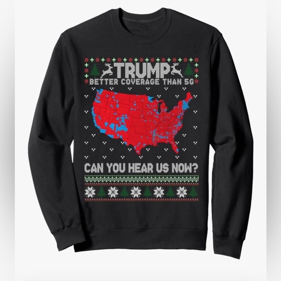 New- Funny Trump Black Graphic Sweatshirt with Map Design - Picture 3 of 3
